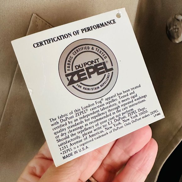 Vintage 70s London Fog Trench Coat Warm Fleece Lining 42R Colombo SB NWOT ACTWU - Picture 11 of 14